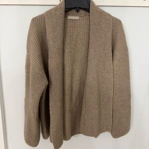 Anne Klein taupe open front cropped cardigan